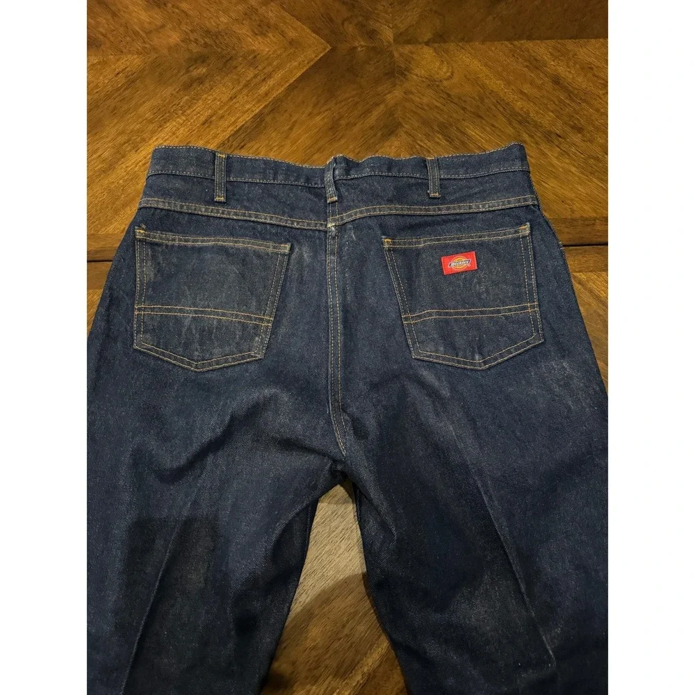 Mens‎ Dickies Vintage Dark Wash Straight Leg Denim Jeans Indigo Blue 36x29 |k1
